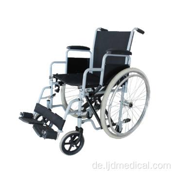 Manueller Rollstuhl mit verchromtem Stahlrahmen und Rückenlehne